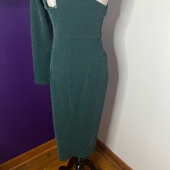 Gentle Warm Green One Shouldered Sexy Dress NWT - Picture 7 of 11